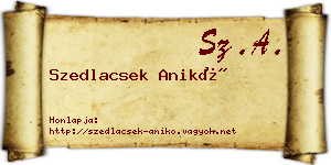 Szedlacsek Anikó névjegykártya